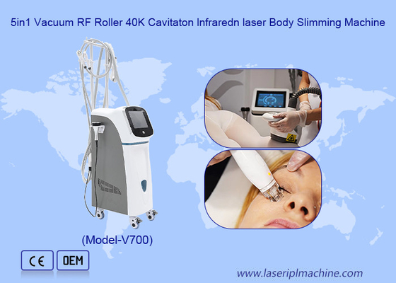 5in1 ভ্যাকুয়াম আরএফ রোলার 40k Cavitation ইনফ্রারেড লেজার শরীর slimming মেশিন