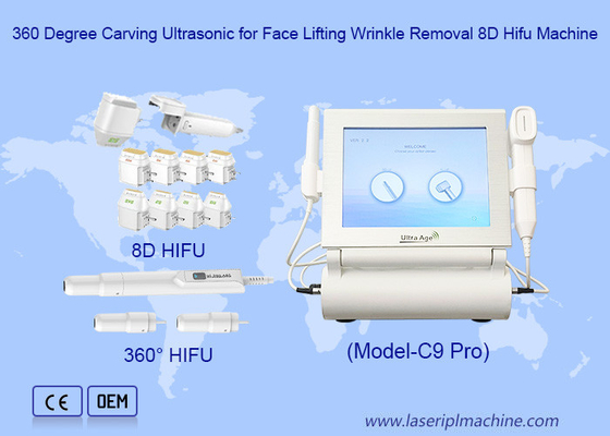 360 ডিগ্রী ক্যাভিং আল্ট্রাসোনিক ফেস লিফটিং wrinkle অপসারণ 8D Hifu মেশিনের জন্য