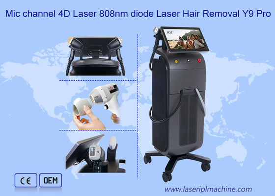 মাইক চ্যানেল 4D 1600W 808 ডায়োড লেজার চুল অপসারণ মেশিন Y9 প্রো