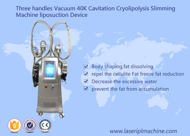 ভ্যাকুয়াম 40k Cavitation Cryolipolysis Slimming মেশিন Liposuctio ডিভাইস তিন হ্যান্ডলগুলি